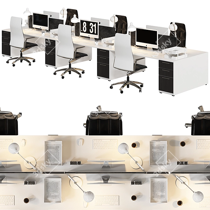 Sleek Office Set: High Detail & Optimized 3D model image 3