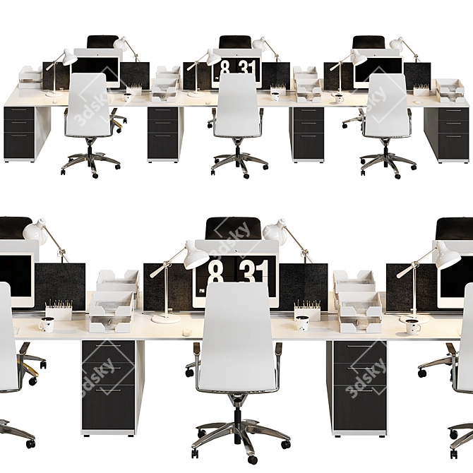 Sleek Office Set: High Detail & Optimized 3D model image 4