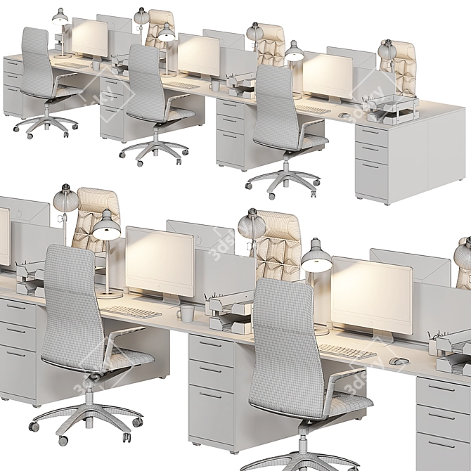 Sleek Office Set: High Detail & Optimized 3D model image 7