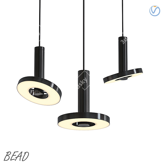 Elegant BEAD Pendant Light 3D model image 1