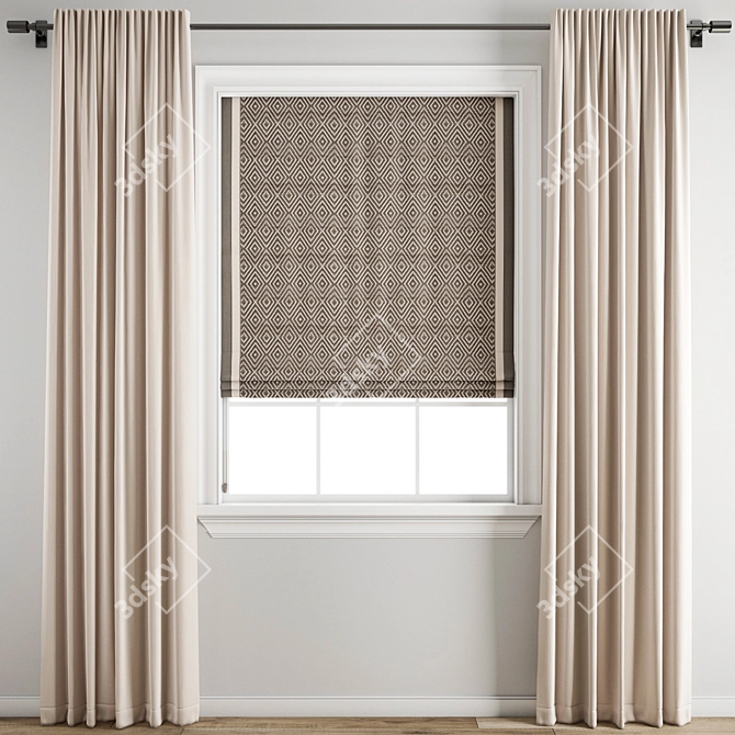 Poly Curtain Model 3D model image 1