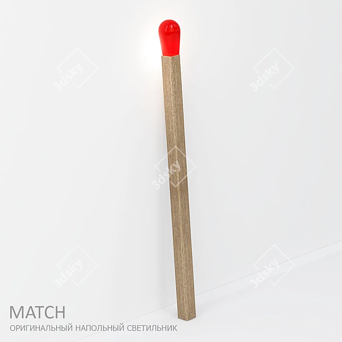 Scandinavian Matchstick Floor Lamp 3D model image 1