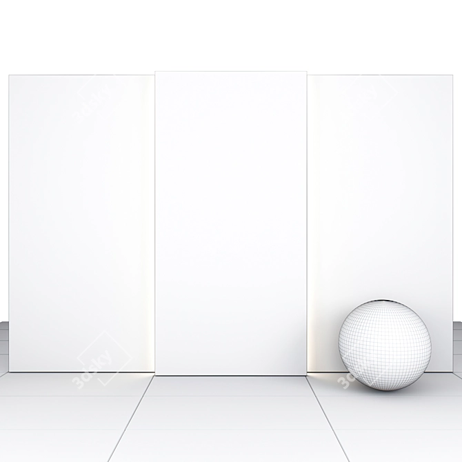 Elegant White Beige Marble Slabs 3D model image 4
