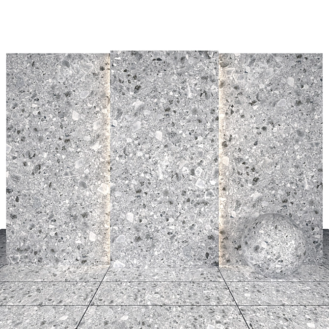 Elegant Terrazzo Light Stone Slabs 3D model image 1