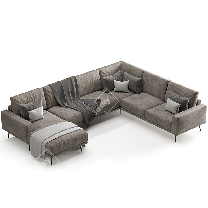 Elegant Boconcept Carlton Sofa 3D model image 3
