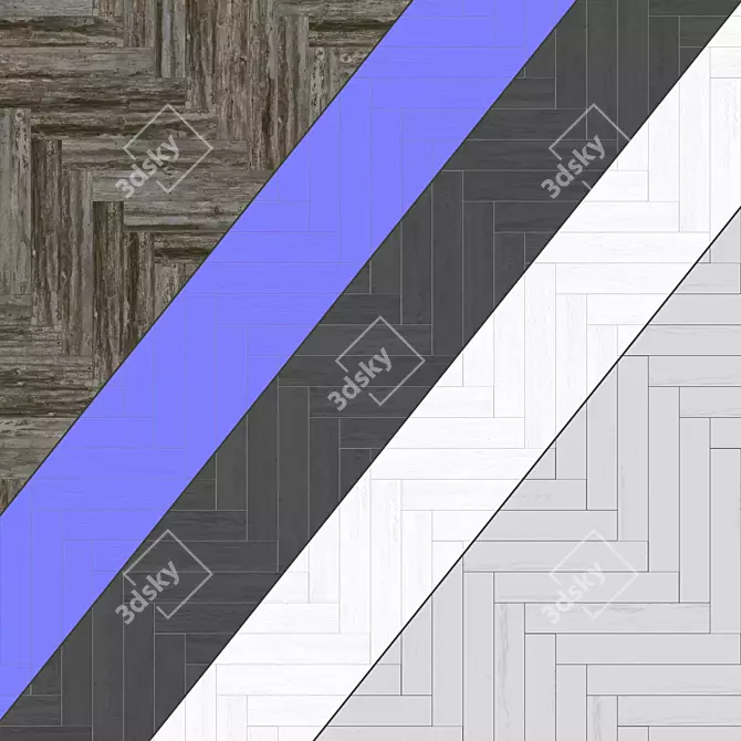 Parquet 46: Standard & Herringbone Patterns, 12 Different Planks, PBR Materials - 4k Seamless 3D model image 4