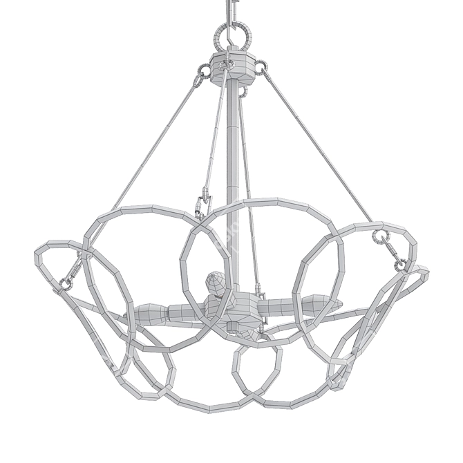 LNC Home Round Metal Chandelier 3D model image 2