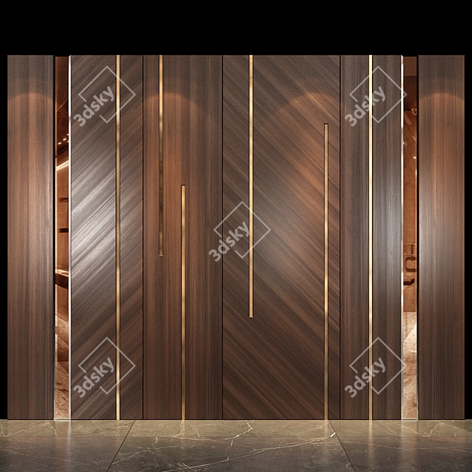 Stylish Wall Panel Design 3D model image 1