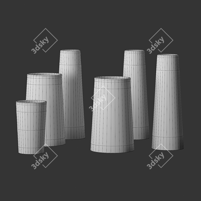 Marble Vases Collection: Timeless Elegance 3D model image 2