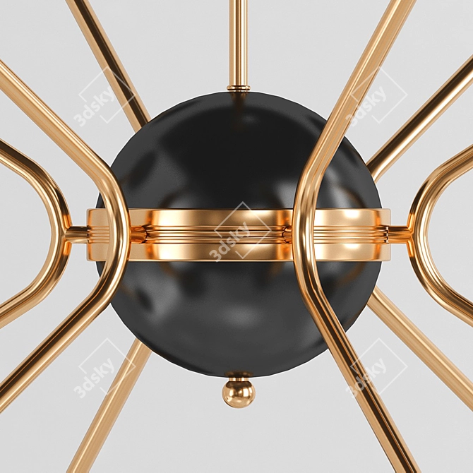 Vintage Gold Rewire Chandelier 3D model image 3