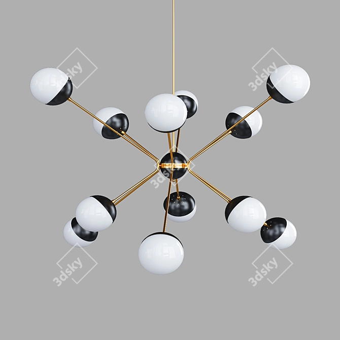 Vintage Gold Rewire Chandelier 3D model image 5