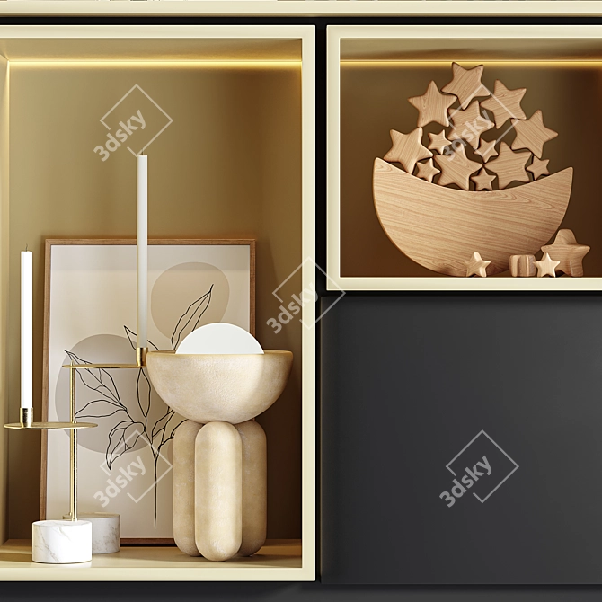 Stylish Cabinet Furniture Set 3D model image 3