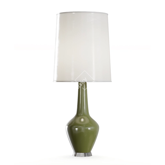 Milky Glass and Nickel Accented Capri Lamp 3D model image 4