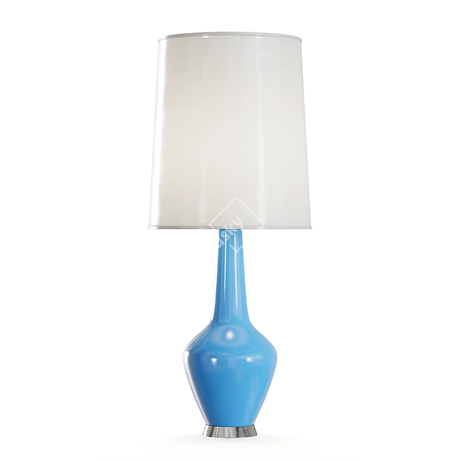 Milky Glass and Nickel Accented Capri Lamp 3D model image 5