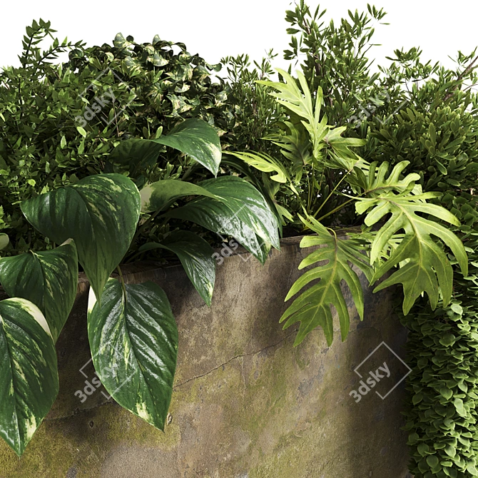 Concrete Old Vase: Outdoor Plant Pot 3D model image 3