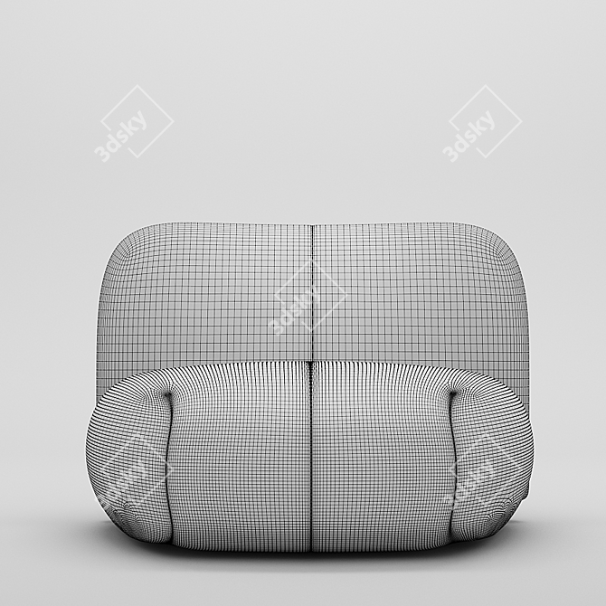 Elegant Modern Botera Armchair 3D model image 4