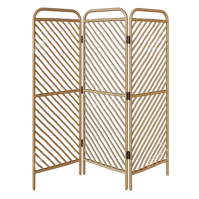 Masaya Rattan Partition Wall: Natural Elegance 3D model image 1