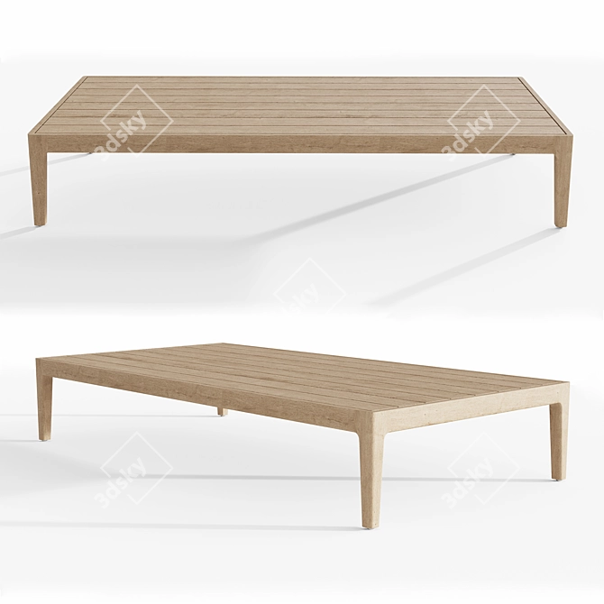 Restoration Hardware Laurel Teak Coffee Table 3D model image 1