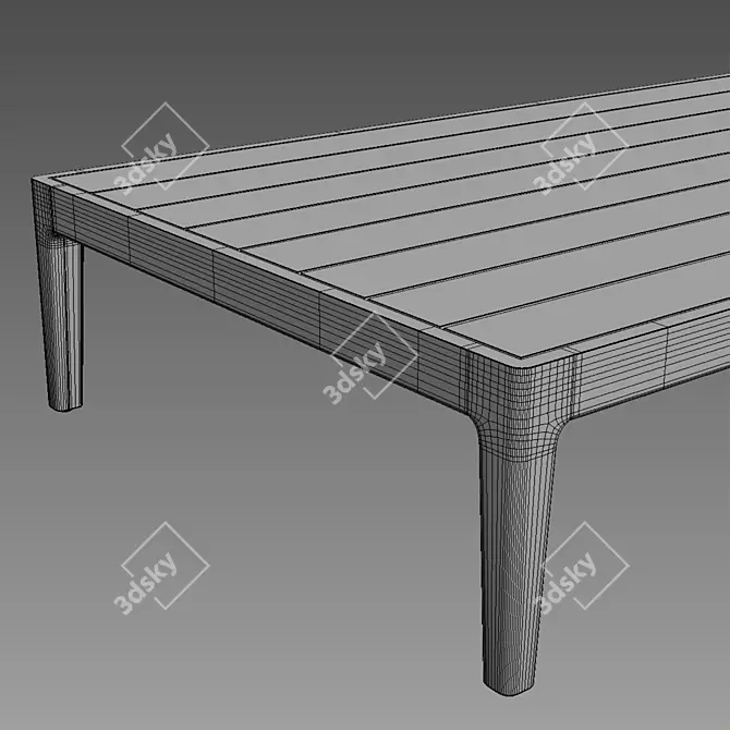 Restoration Hardware Laurel Teak Coffee Table 3D model image 2