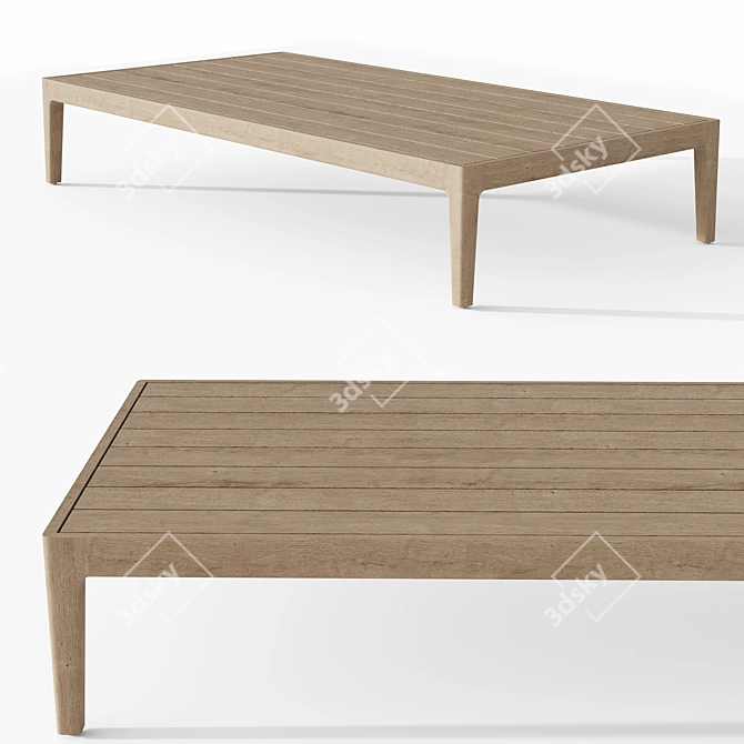 Restoration Hardware Laurel Teak Coffee Table 3D model image 3