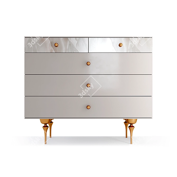 Elegant Rose Gold Chest 3D model image 1