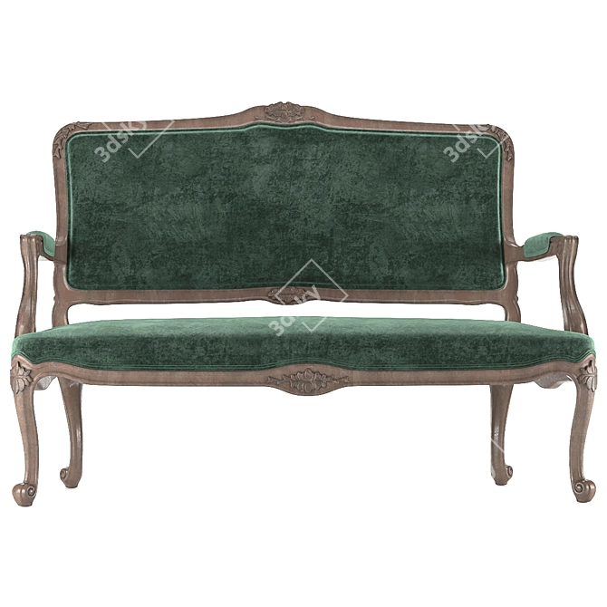 Modern 3-Seater Sofa, Elegant Design 3D model image 2