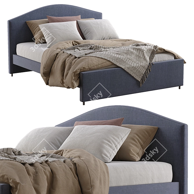 Hauga Bed: Stylish and Functional 3D model image 1