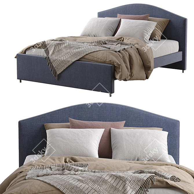 Hauga Bed: Stylish and Functional 3D model image 4