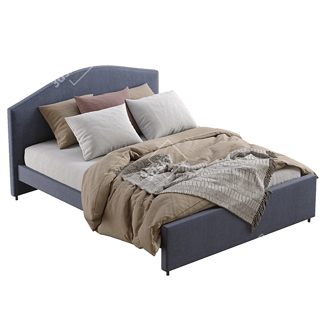 Hauga Bed: Stylish and Functional 3D model image 6