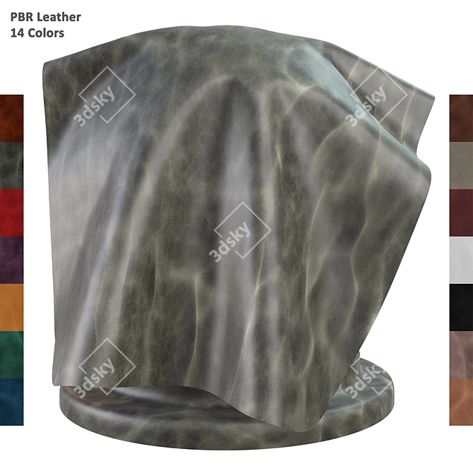 14 Colors Suede Leather | PBR 3D model image 2
