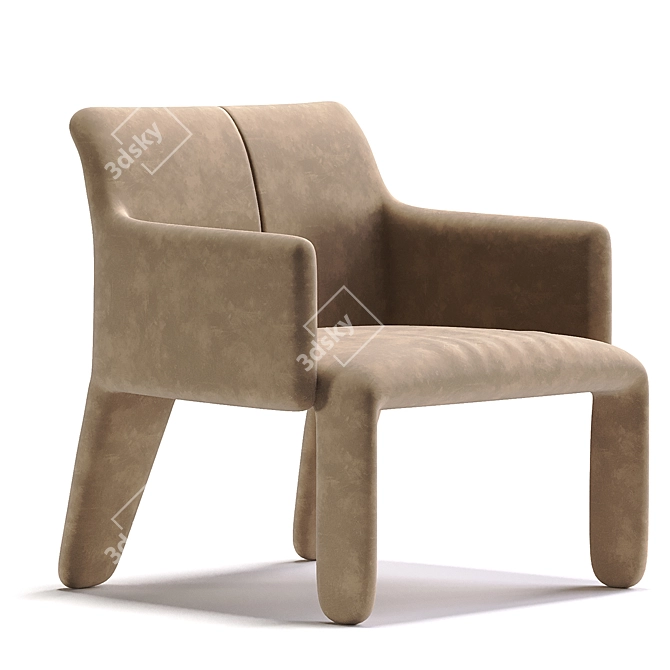 Gloved Comfort: Refined Armchair 3D model image 1