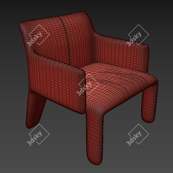 Gloved Comfort: Refined Armchair 3D model image 3