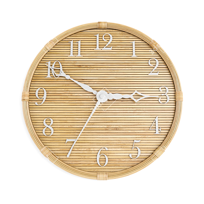 Elegant Rattan Wall Clock 3D model image 1