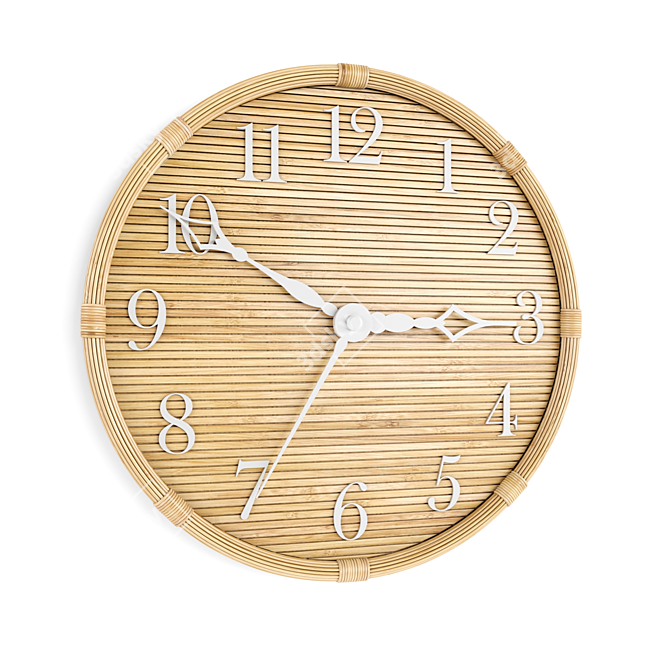 Elegant Rattan Wall Clock 3D model image 2