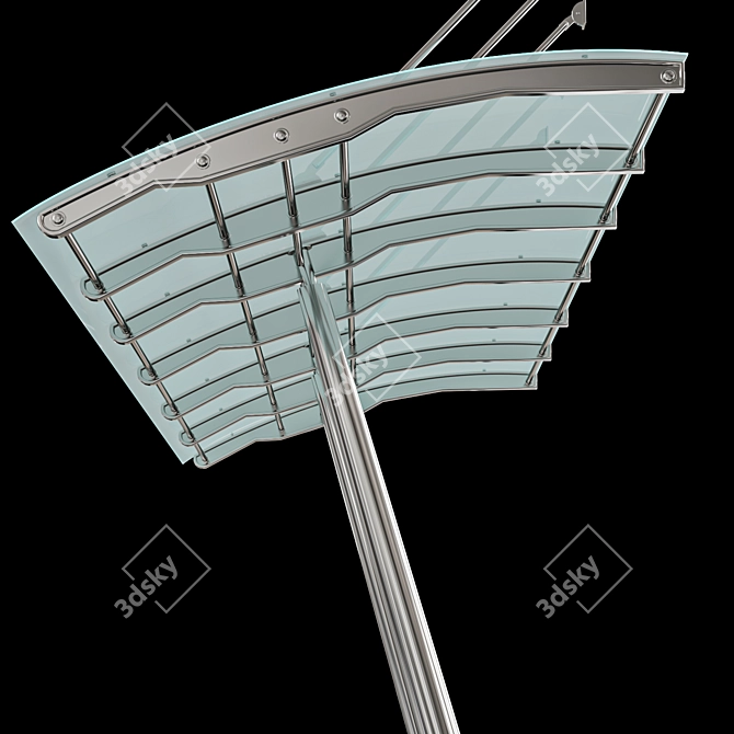 Sleek Glass Door Canopy 3D model image 3
