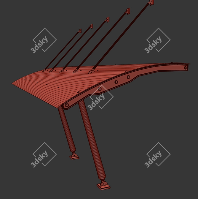 Sleek Glass Door Canopy 3D model image 4