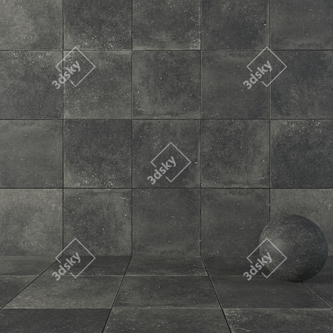 Flaviker Nordik Stone Black - Versatile Wall and Floor Tiles 3D model image 1