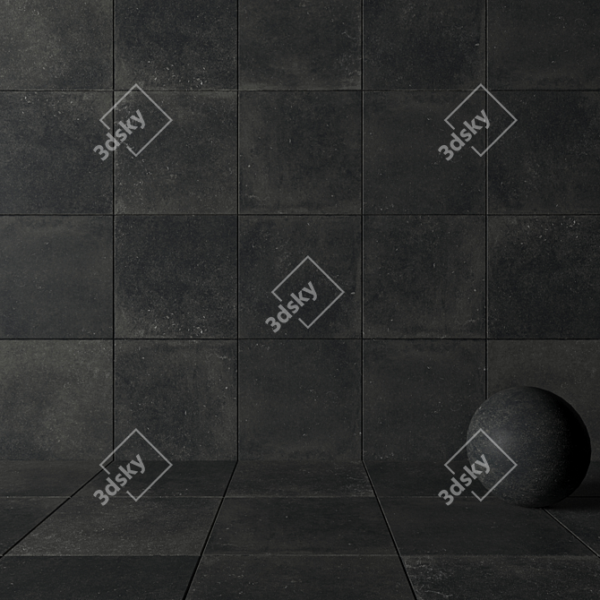 Flaviker Nordik Stone Black - Versatile Wall and Floor Tiles 3D model image 3