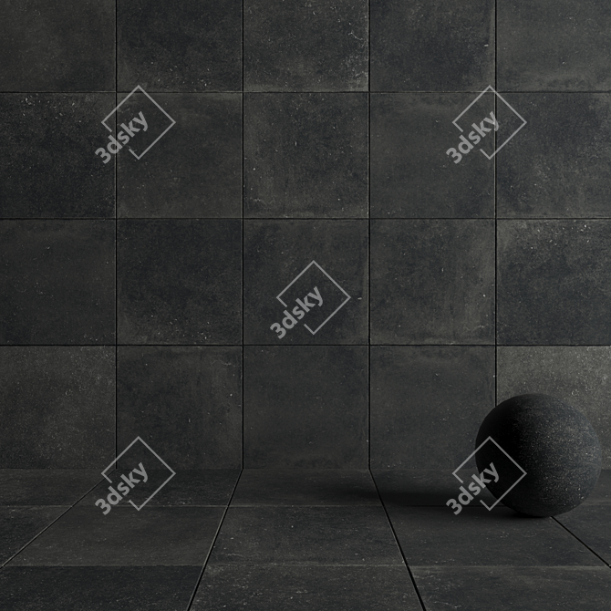 Flaviker Nordik Stone Black - Versatile Wall and Floor Tiles 3D model image 4