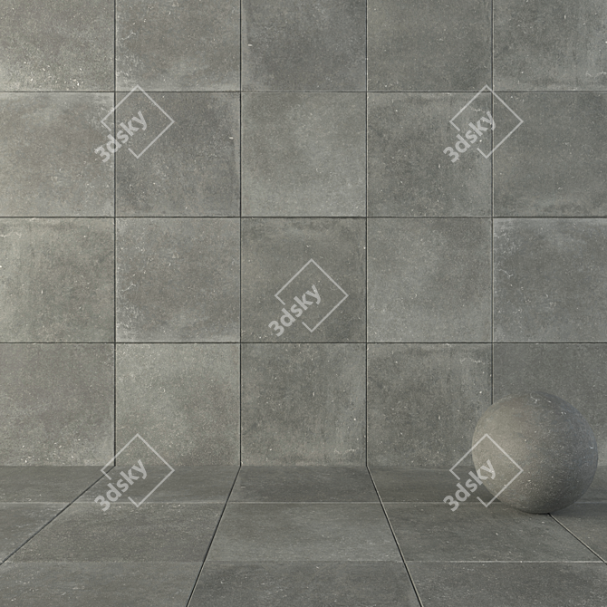 Flaviker Nordik Stone Gray: Versatile 80x80 Wall and Floor Tiles 3D model image 1