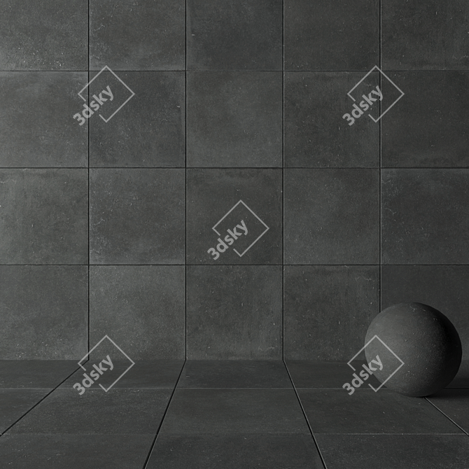 Flaviker Nordik Stone Gray: Versatile 80x80 Wall and Floor Tiles 3D model image 3