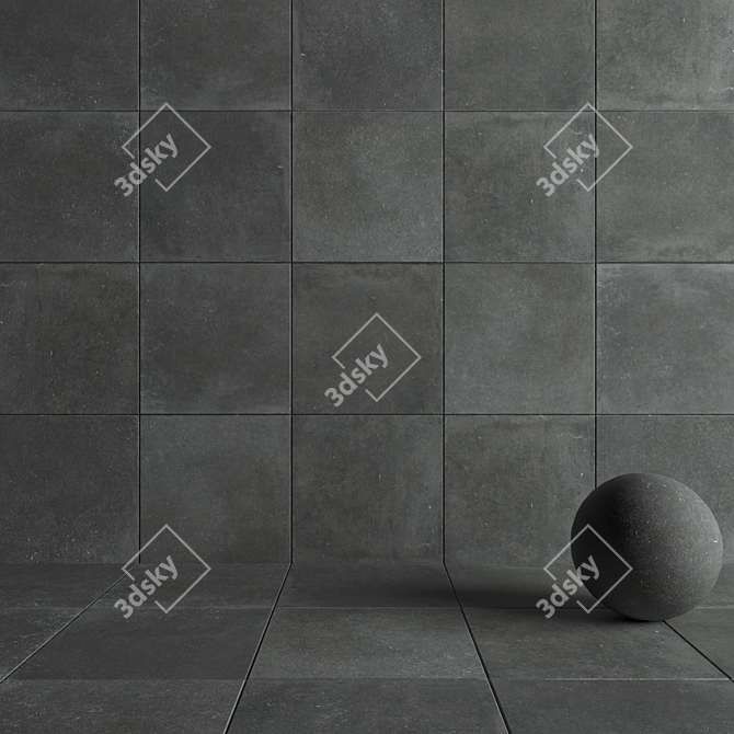 Flaviker Nordik Stone Gray: Versatile 80x80 Wall and Floor Tiles 3D model image 4