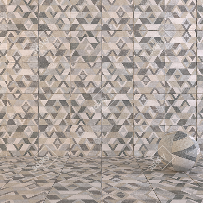  Flaviker Retour Decor Mix: Versatile Wall and Floor Solution 3D model image 1