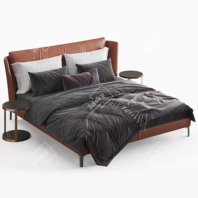 Luxury Bretagne Bed: Elegant Design 3D model image 2