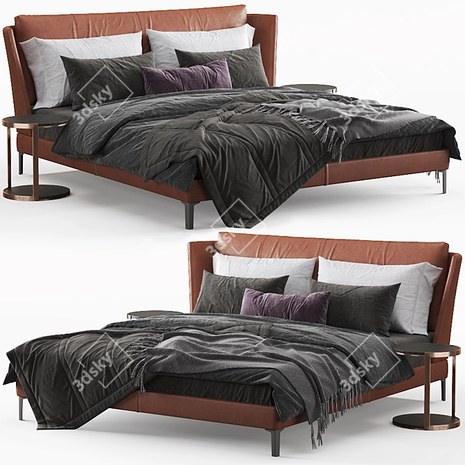 Luxury Bretagne Bed: Elegant Design 3D model image 7