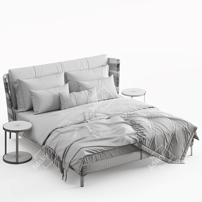 Luxury Bretagne Bed: Elegant Design 3D model image 12