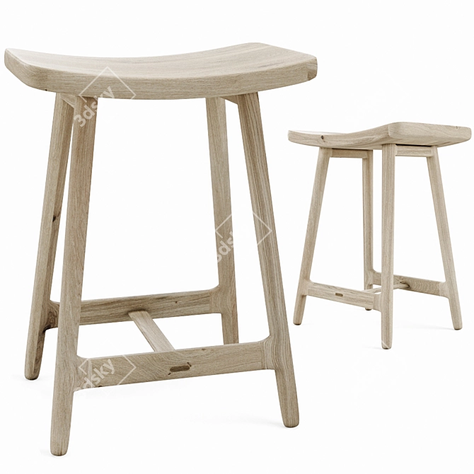 ESSE Light Stool: Stylish and Sturdy Seating Solution 3D model image 3