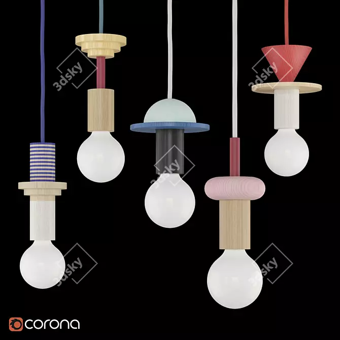 Junit Geometric Hanging Lamp 3D model image 2