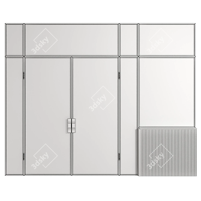 Sleek Glass Partition 8 3D model image 7