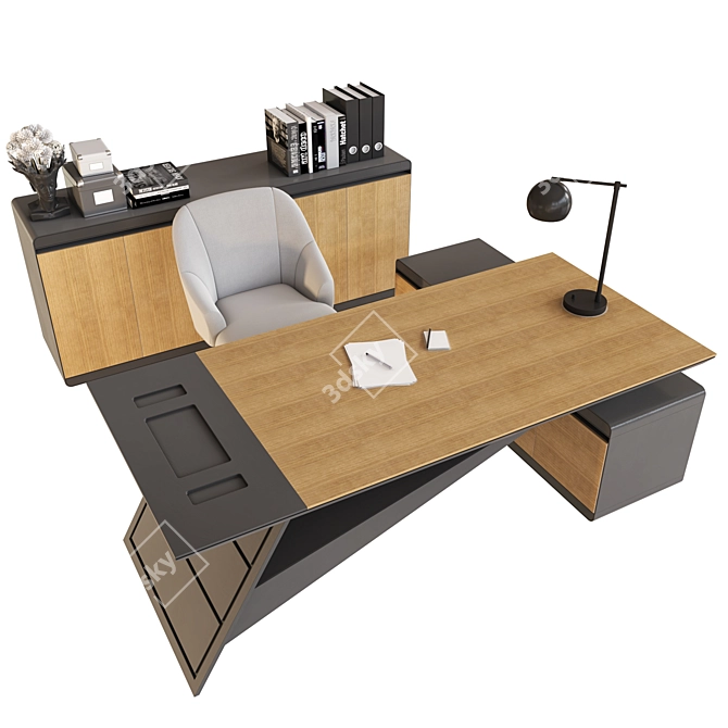 Elegant Mira Manager Office Furniture 3D model image 2